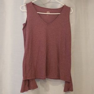 Purple cold shoulder top